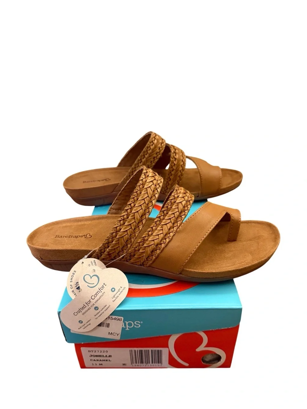 NWT Baretraps Jonelle Caramel Braided Slide Sandals - Women size 11